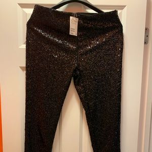 Black sequin leggings